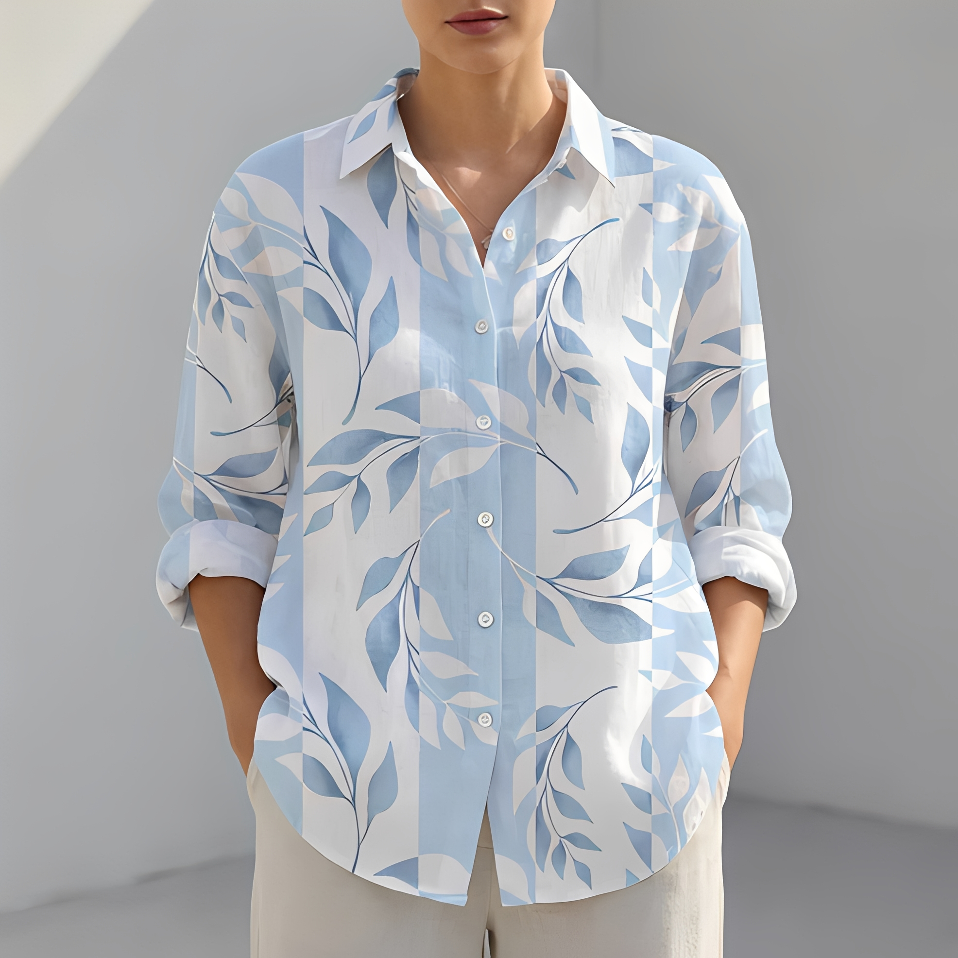 Khaye - Chemise d'été décontractée et à la mode pour femme