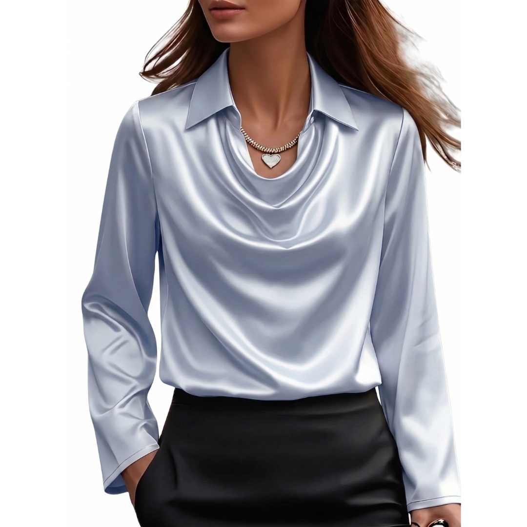 Dionne - Élégante chemise satinée à manches longues pour femmes