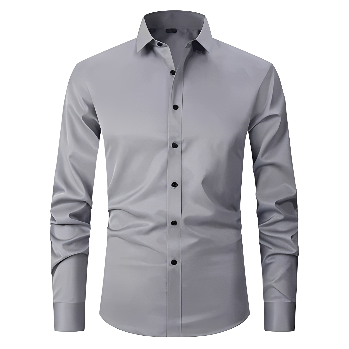 Khenn - Chemise extensible à manches longues pour hommes