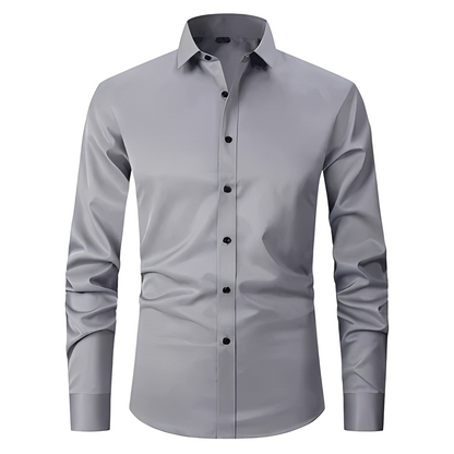 Khenn - Chemise extensible à manches longues pour hommes