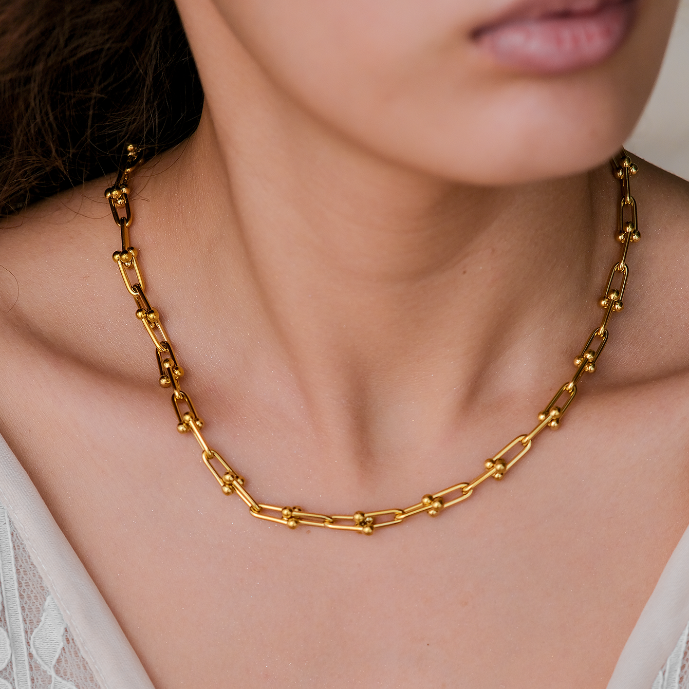 Collier en or épais en cascade