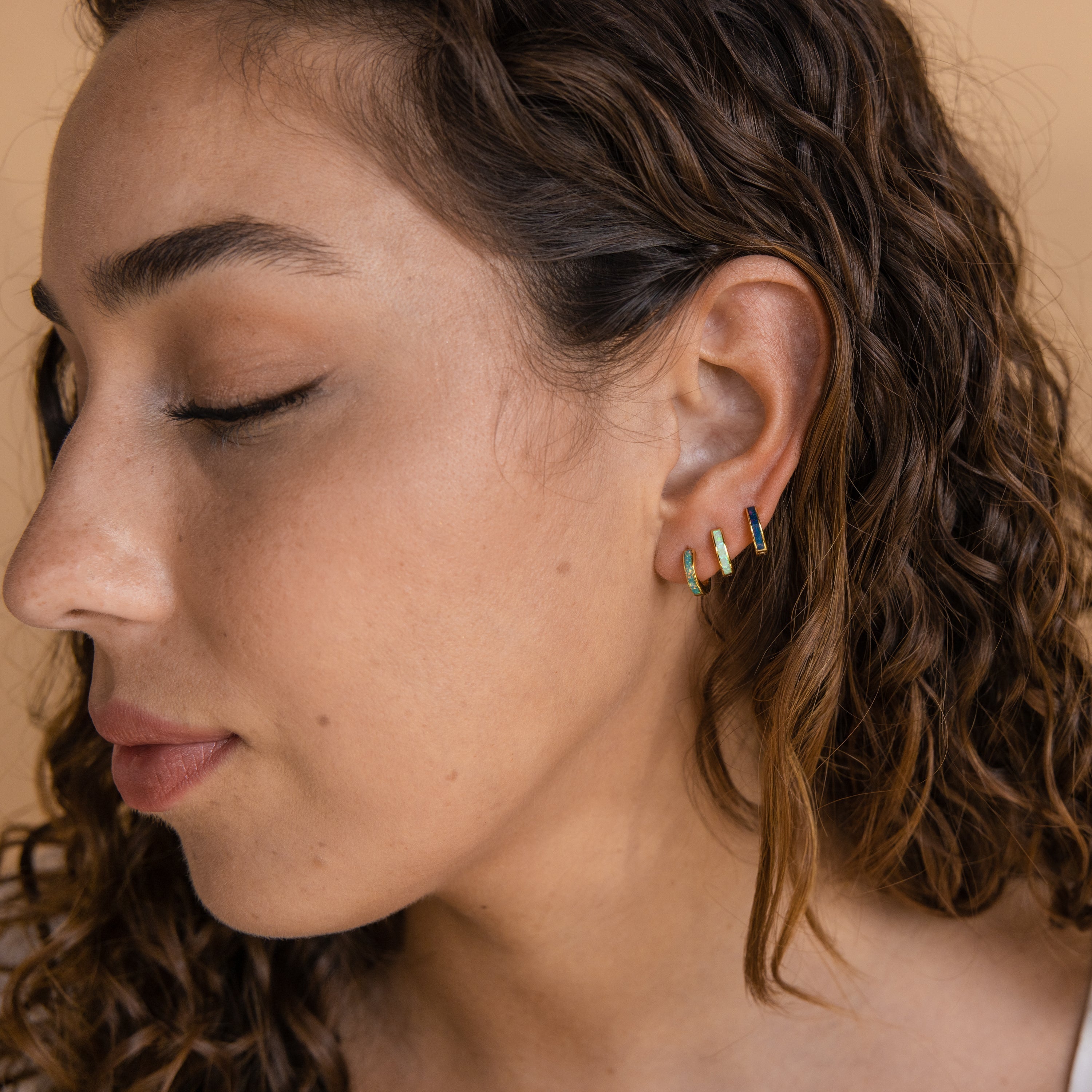Bagues d'Intarsia d'Opale - Boucles d'oreilles d'Opale