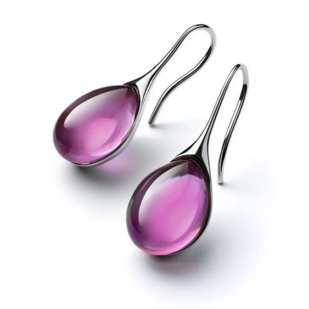 Leila – Boucles d'oreilles en goutte de cristal bicolore