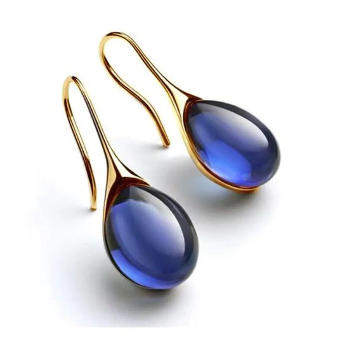 Leila – Boucles d'oreilles en goutte de cristal bicolore