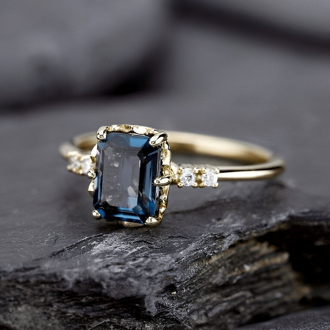 Sza – Bague vintage bleue