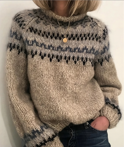 Oona - Pull islandais douillet à col roulé