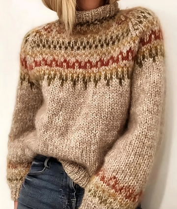Oona - Pull islandais douillet à col roulé