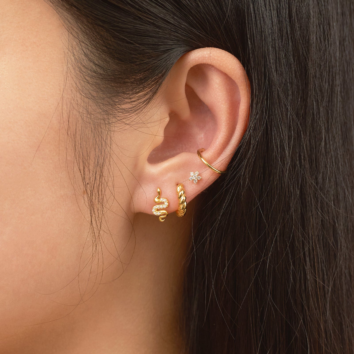Urmi - Boucles d'oreilles Serpent CZ