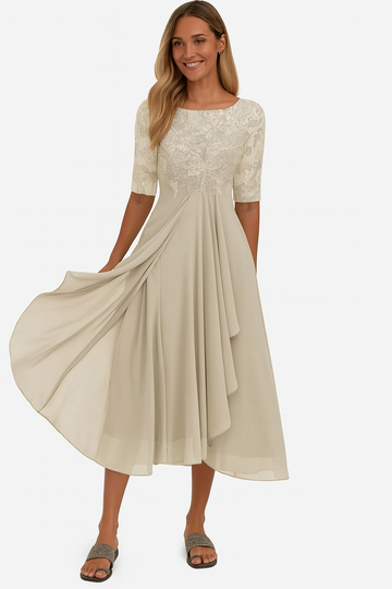 Ximena - Robe en Dentelle Élégante pour Femmes, Longueur Genoux