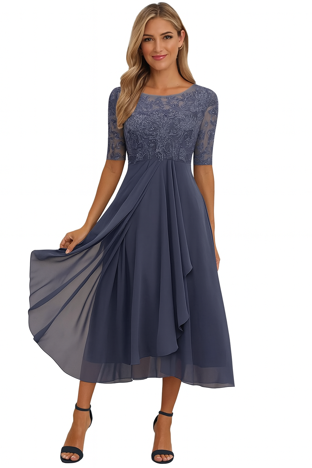 Ximena - Robe en Dentelle Élégante pour Femmes, Longueur Genoux