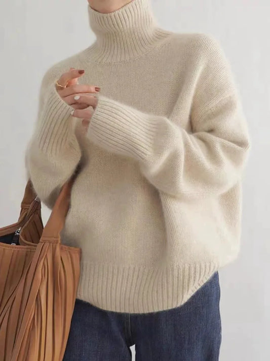 Léa - pull cachemire col roulé femme
