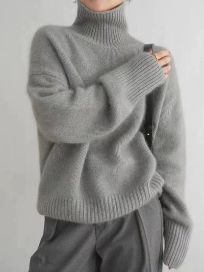 Léa - pull cachemire col roulé femme