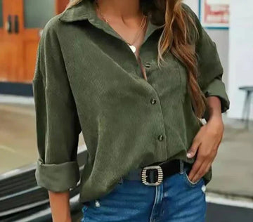 Wendela – Blouse en velours côtelé au style tendance
