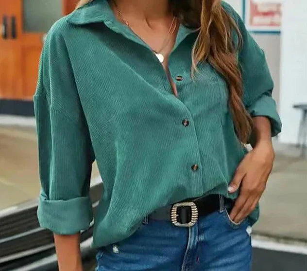 Wendela – Blouse en velours côtelé au style tendance