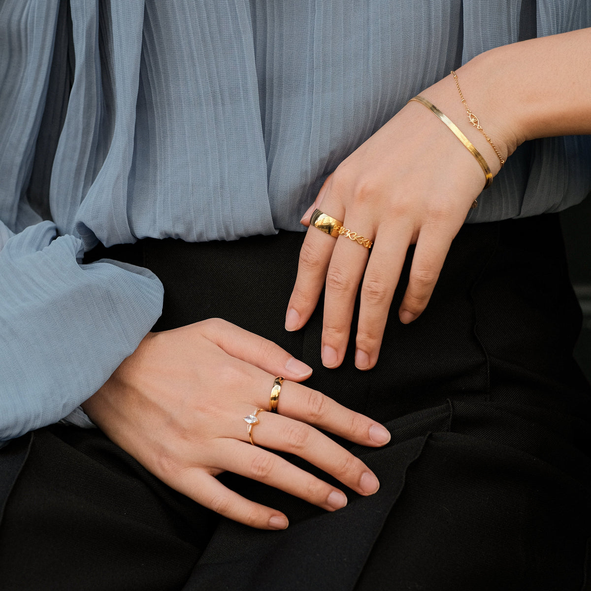 Jia - Bague en cœur haut