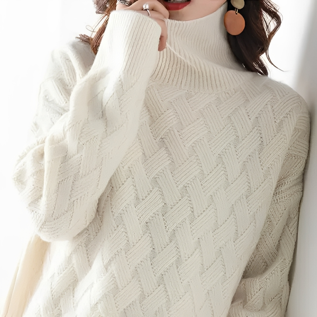 Edina - Warm and elegant sweater with a rolled neck for women