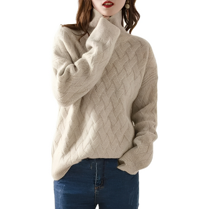 Edina - Warm and elegant sweater with a rolled neck for women