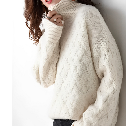Edina - Warm and elegant sweater with a rolled neck for women