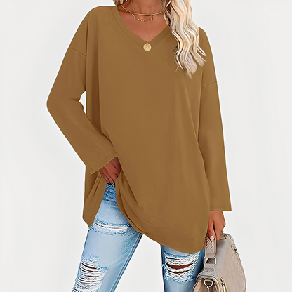 Laëtitia - Loose and elegant long-sleeved blouse for women