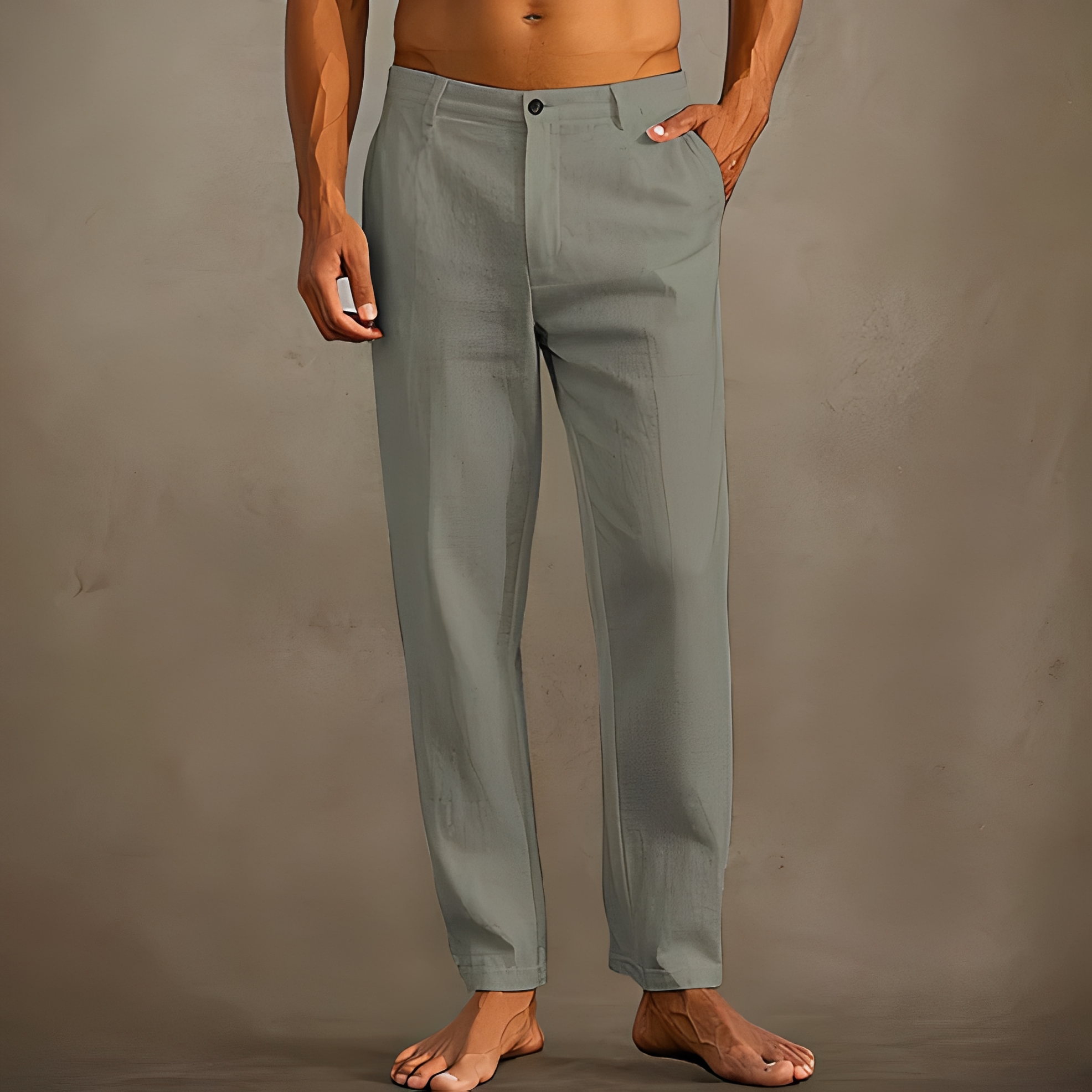 Anjay - Pantalon d'été large pour homme