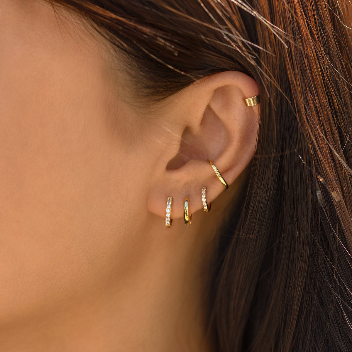 Petites Boucles d'oreilles Huggie Hoop