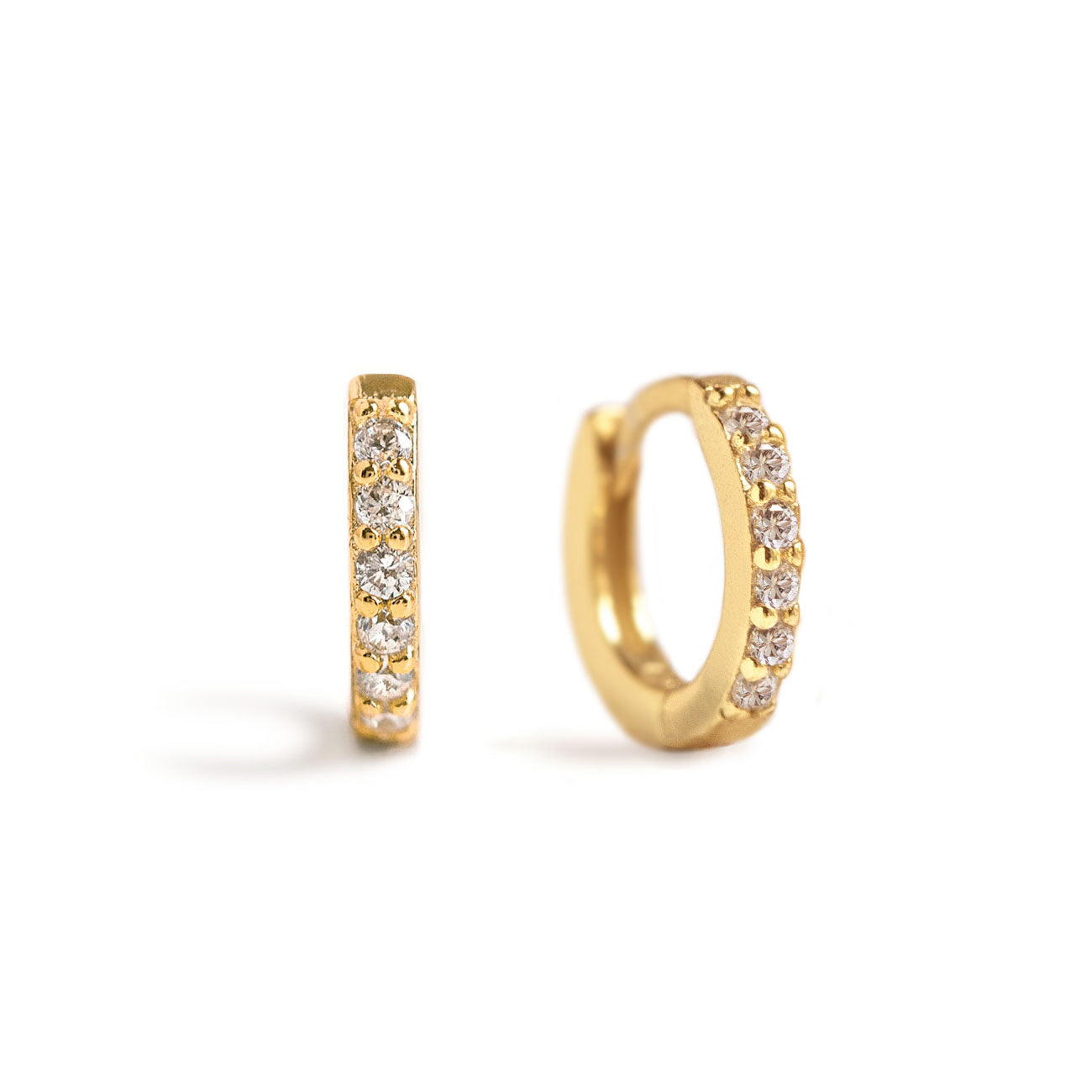 Pave - Boucles d'oreilles Huggie en Zirconium