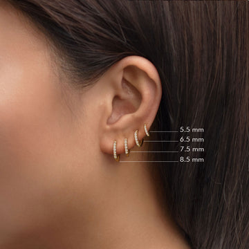 Pave - Boucles d'oreilles Huggie brillantes