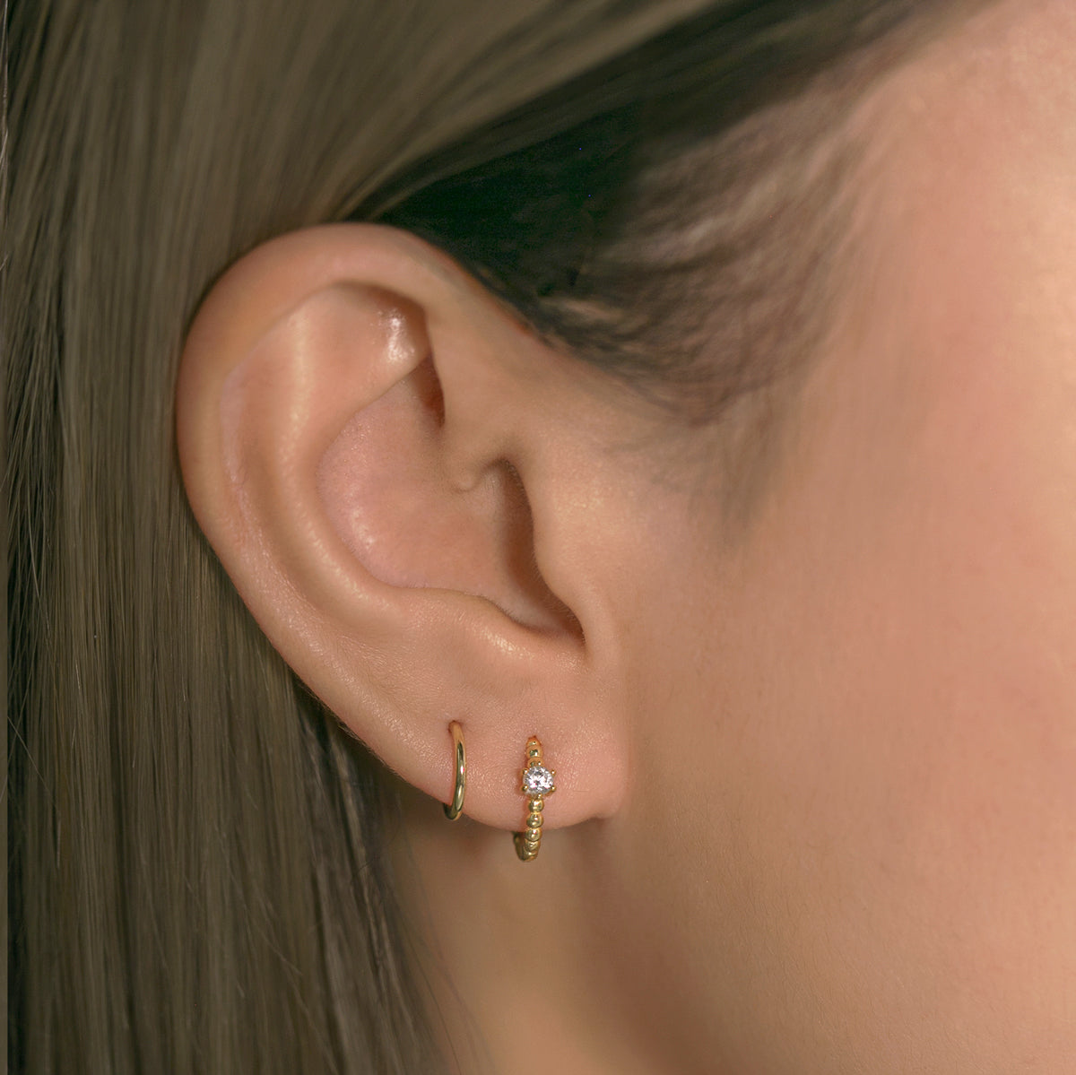 Pave Perle Boucles Huggie