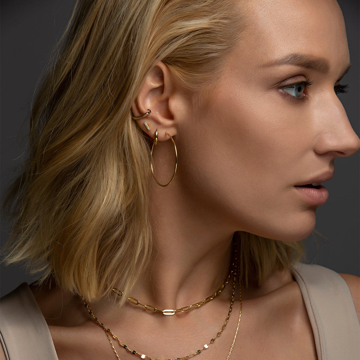 Scarlett - grandes boucles d'oreilles fines