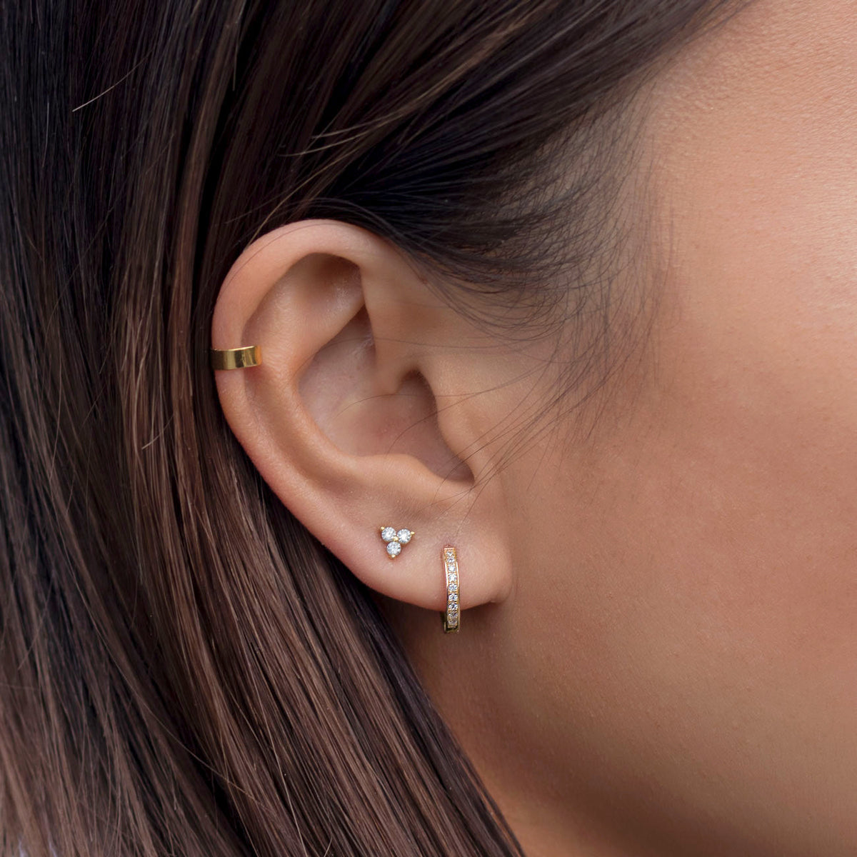 Boucles d'oreilles Huggie Pave Classiques
