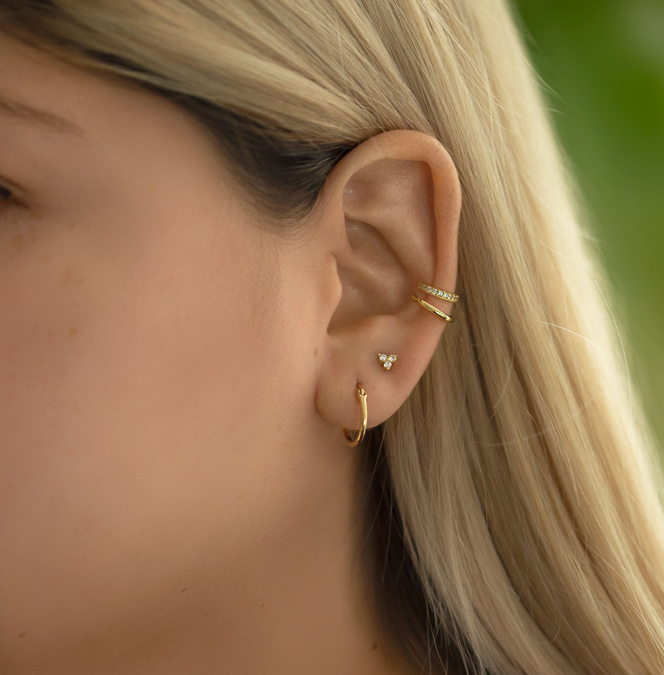 Boucles d'oreilles clover pavé minuscules
