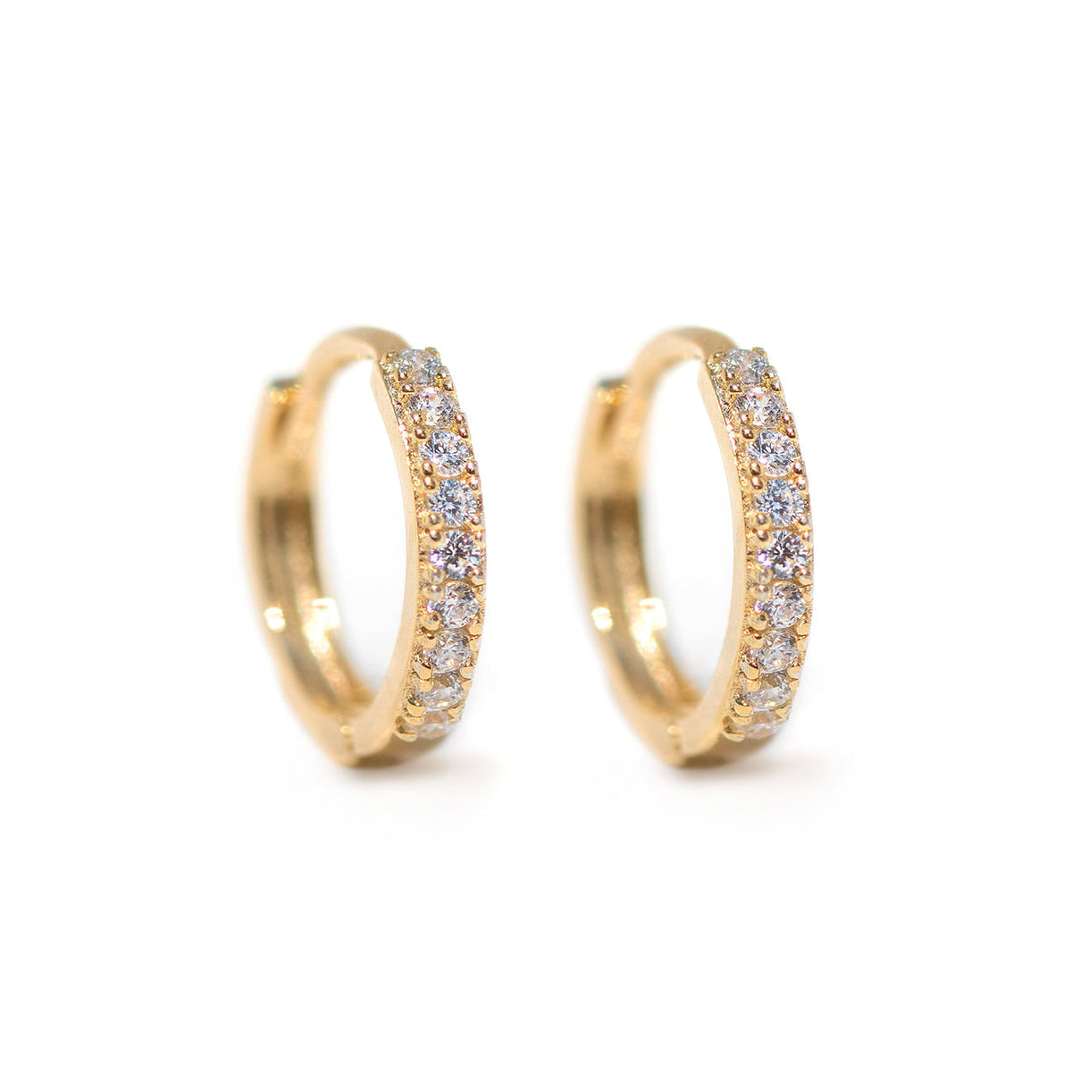 Huggie hoops fins avec Cristaux Pave