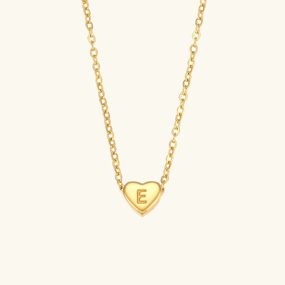 Cœur - Collier d'initiales en or
