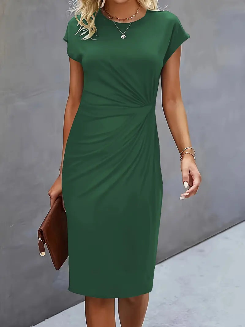 Reilly - Robe midi avec nœud devant pour femmes