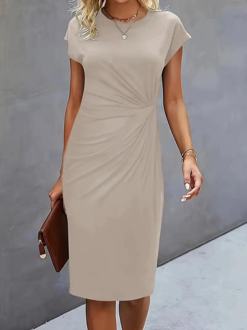 Reilly - Robe midi avec nœud devant pour femmes