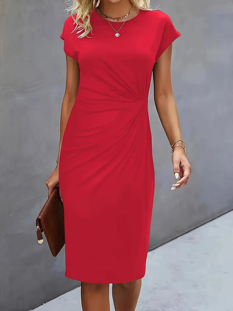 Reilly - Robe midi avec nœud devant pour femmes