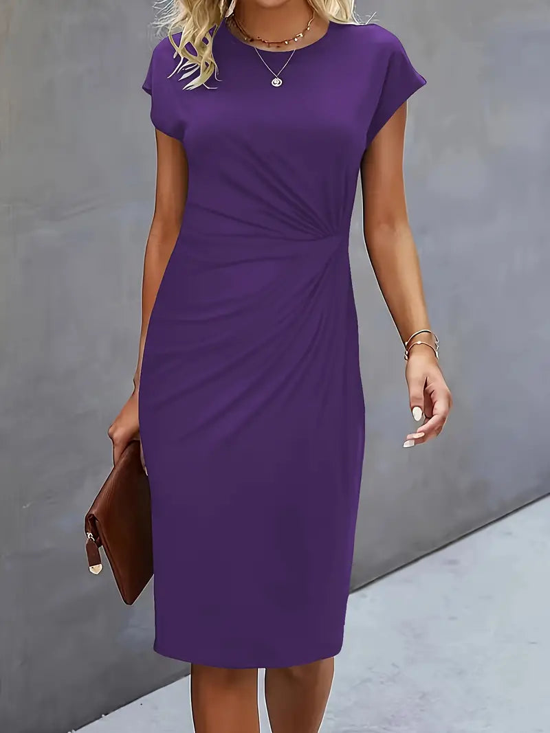 Reilly - Robe midi avec nœud devant pour femmes
