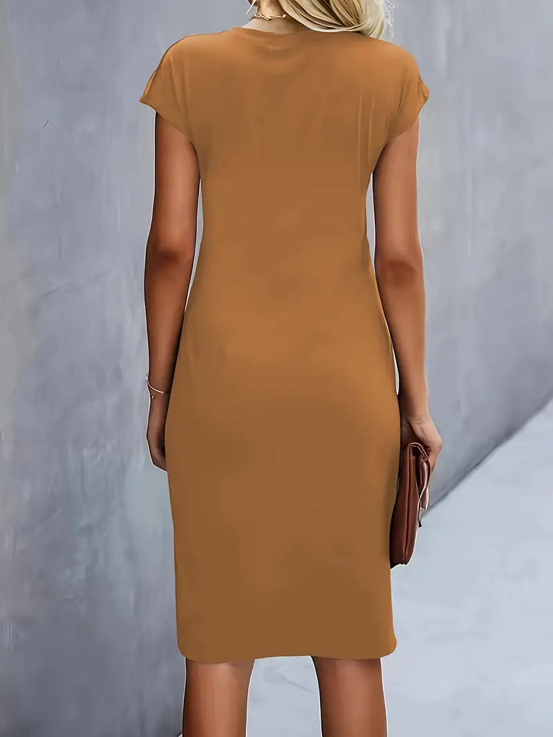 Reilly - Robe midi avec nœud devant pour femmes