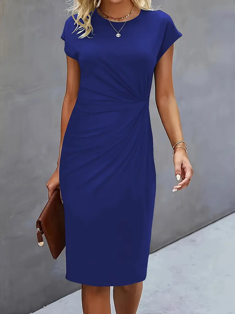 Reilly - Robe midi avec nœud devant pour femmes
