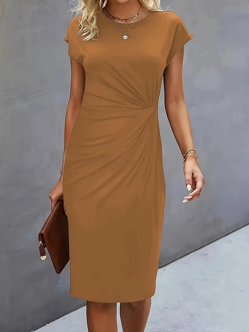 Reilly - Robe midi avec nœud devant pour femmes