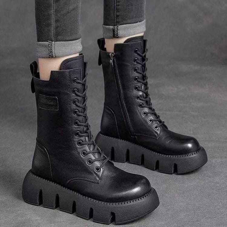 Emma – Bottes mi-hauteur avec semelle unique