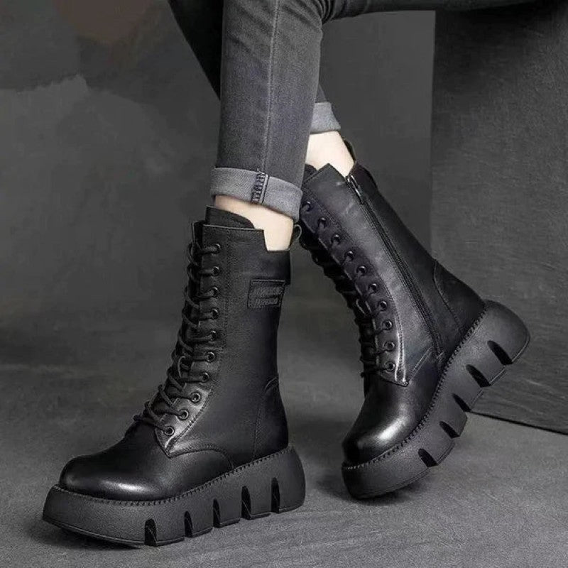 Emma – Bottes mi-hauteur avec semelle unique