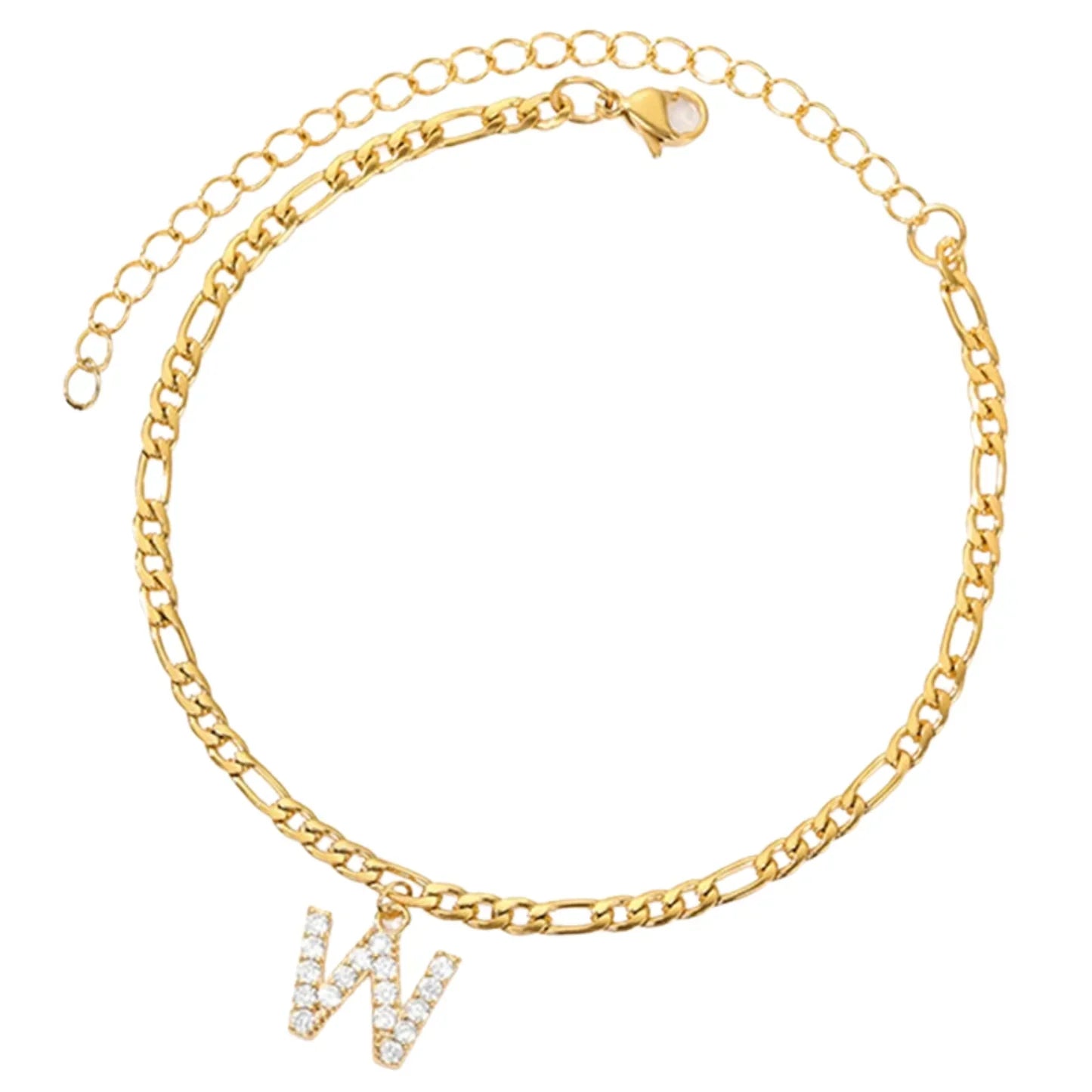 Cheville avec Initiale - Bracelet de cheville avec votre initiale