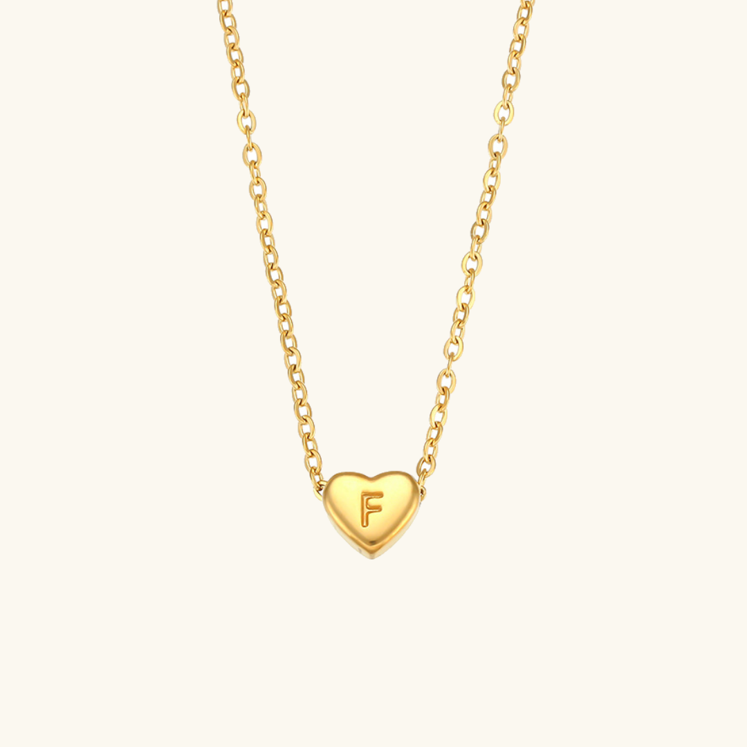 Cœur - Collier d'initiales en or