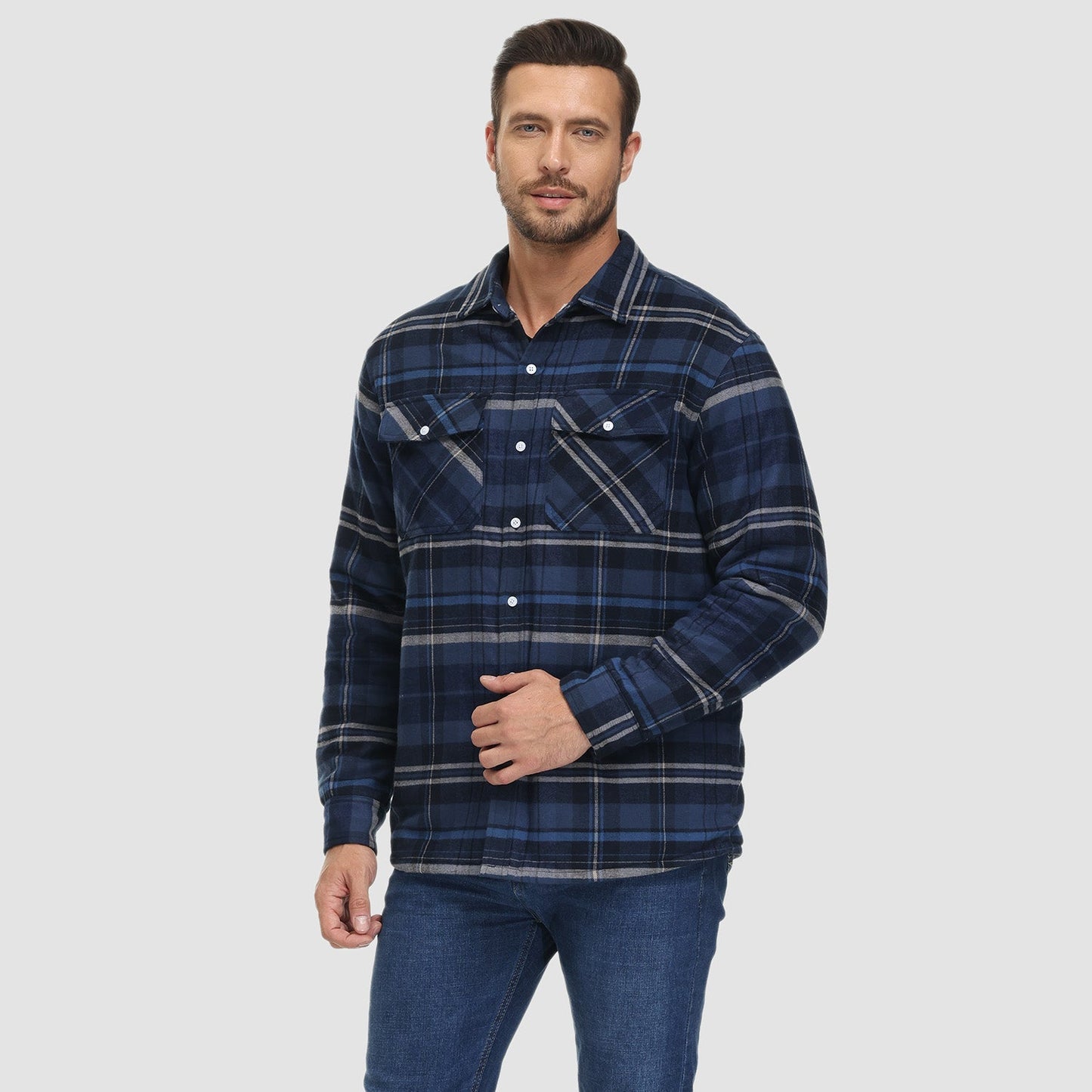 Marlon – Chemise overshirt à carreaux d'hiver pour hommes