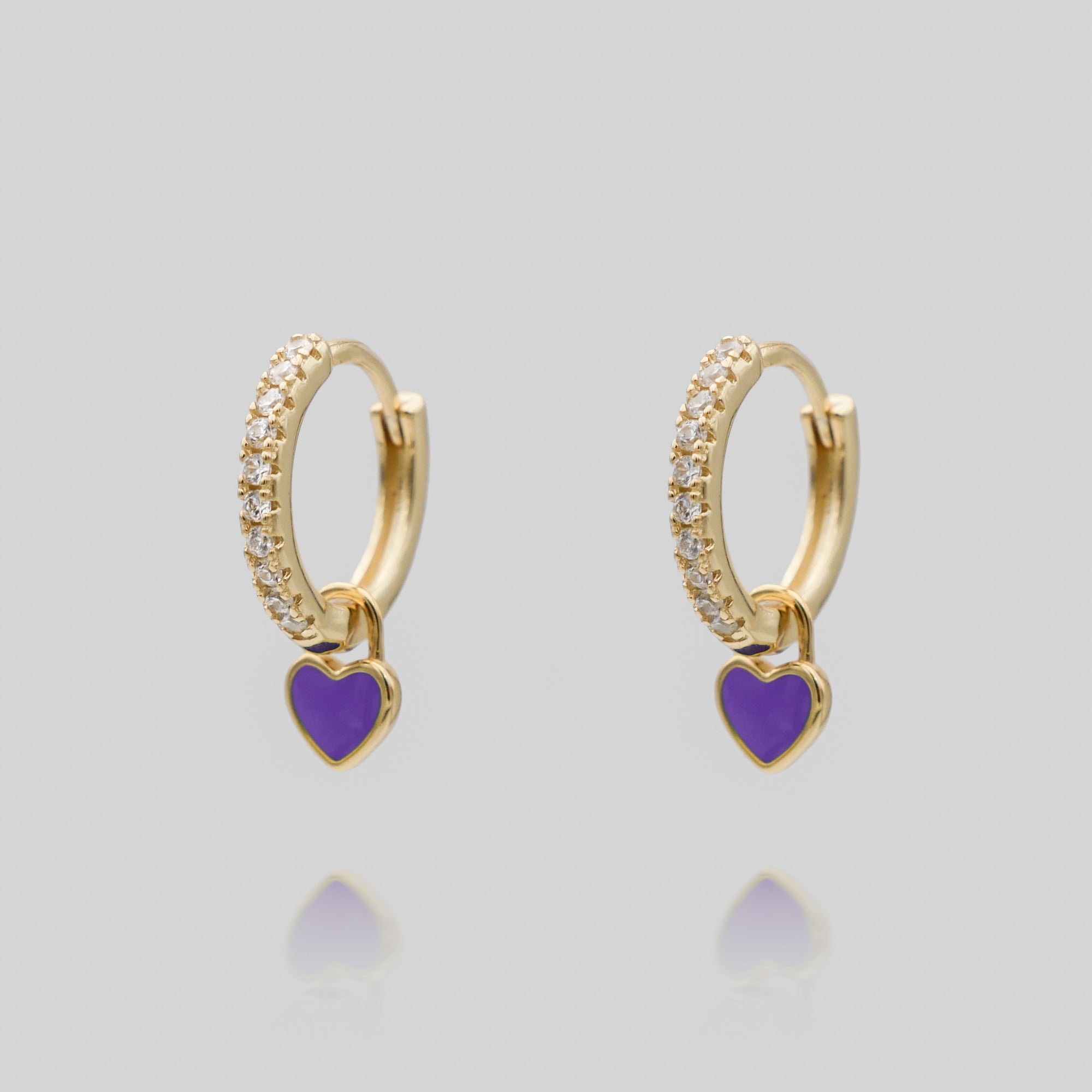 Gabby – Boucles d'oreilles huggies en forme de cœur