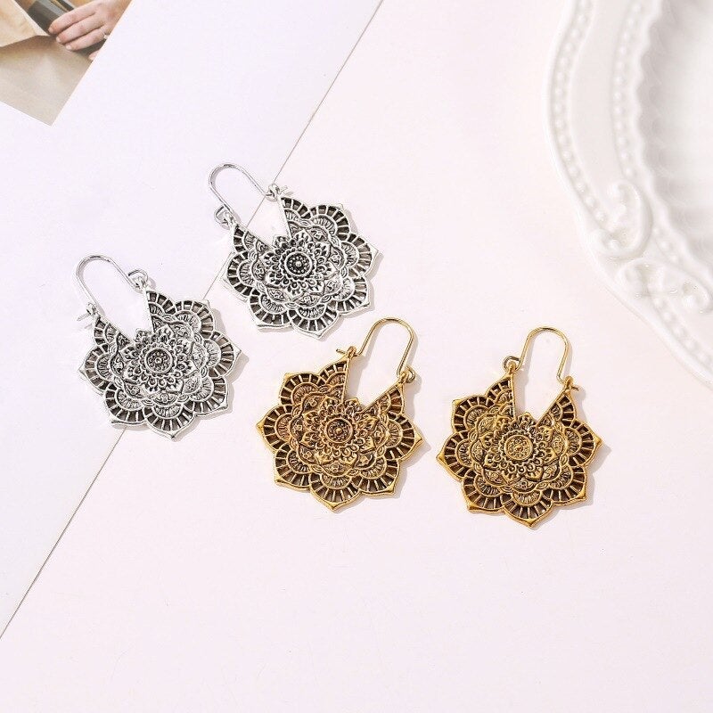 Sanya – Boucles d'oreilles Mandala du Lotus