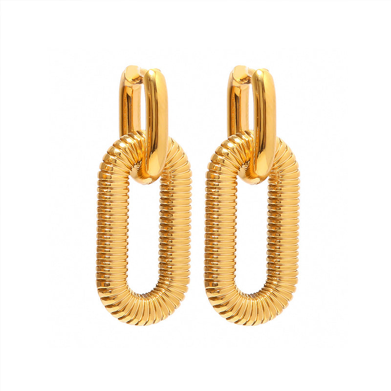 Nina – Boucles d'oreilles doubles ovales élégantes