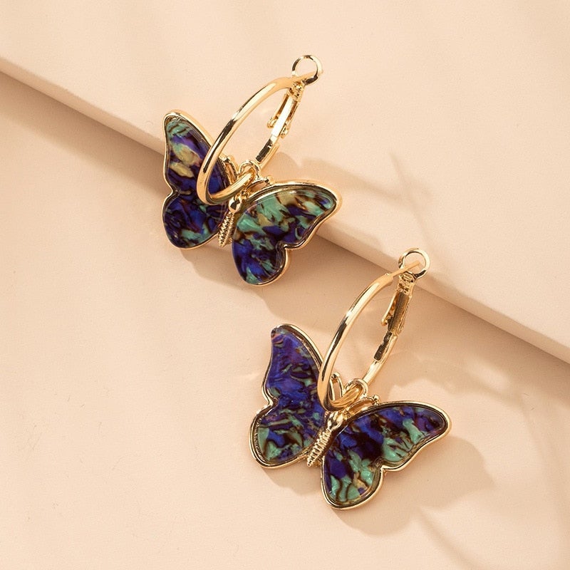 Alina – Boucles d'oreilles papillon avec émail et cristaux