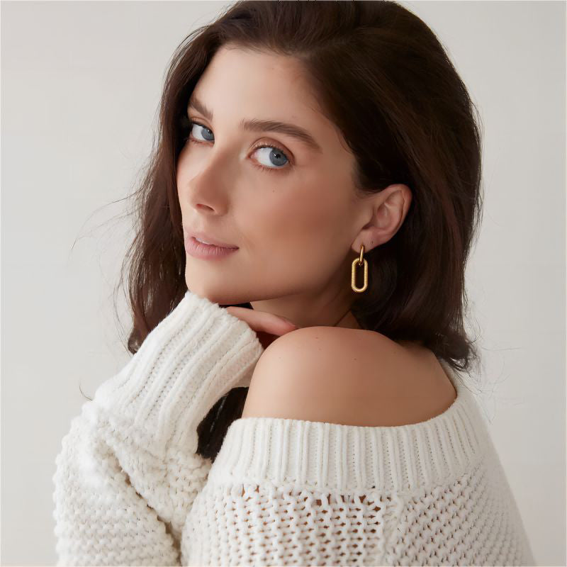 Nina – Boucles d'oreilles doubles ovales élégantes